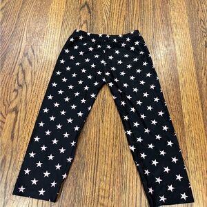 Kids Star Patterned Black and Pink Leggings